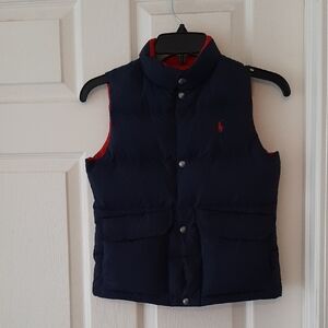 Polo Ralph Lauren Navy Blue/Red Reversible Down Vest Size 6